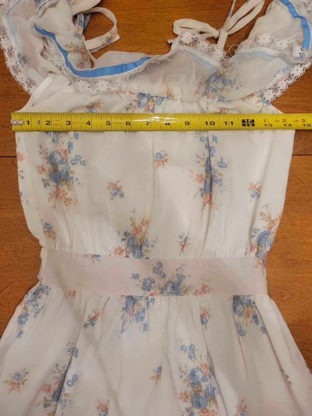 Vintage 70s Style Floral Off-Shoulder Midi Dress With Straps XXS-XS Cottagecore - Picture 14 of 16